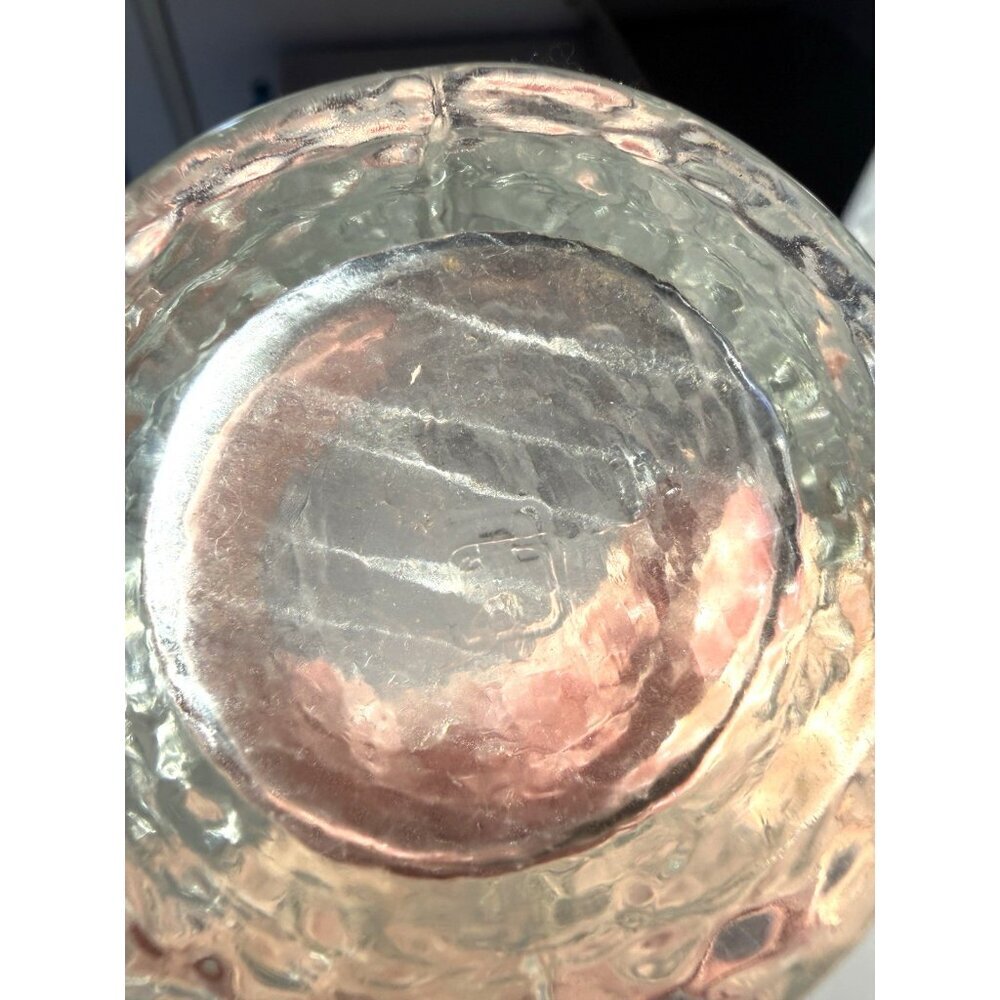 Vintage Anchor Hocking Clear Glass Dimpled Scalloped Edge & Raised Heart Vase - Picture 5 of 8